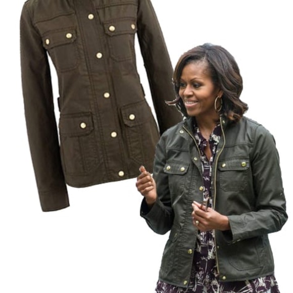 EUC Women's J.Crew Relaxed Boyfriend Field Jacket Dark Olive Green Size LARGE - Picture 3 of 6